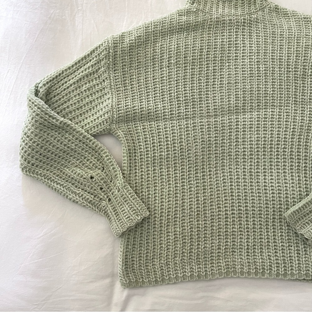 Sally LaPointe Knit Sage Green Turtleneck Sweater - Picture 3 of 12